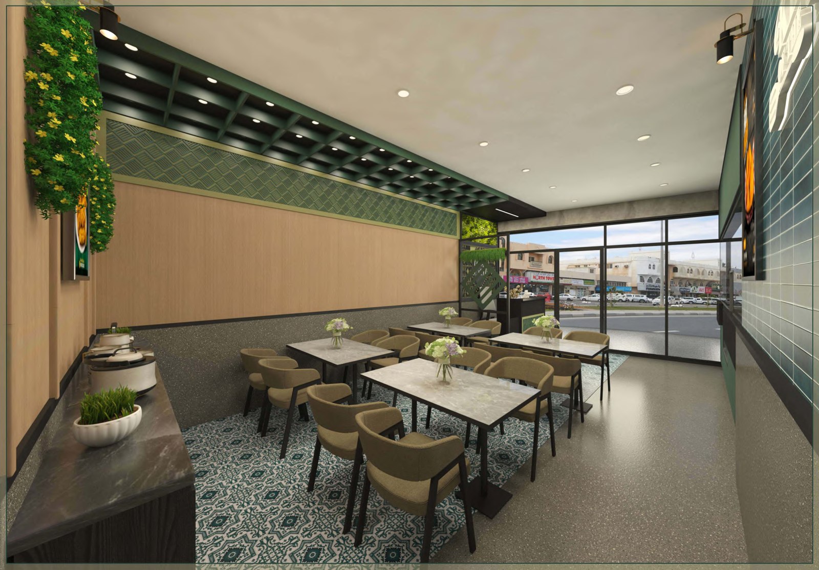 Detailed restaurant interior design